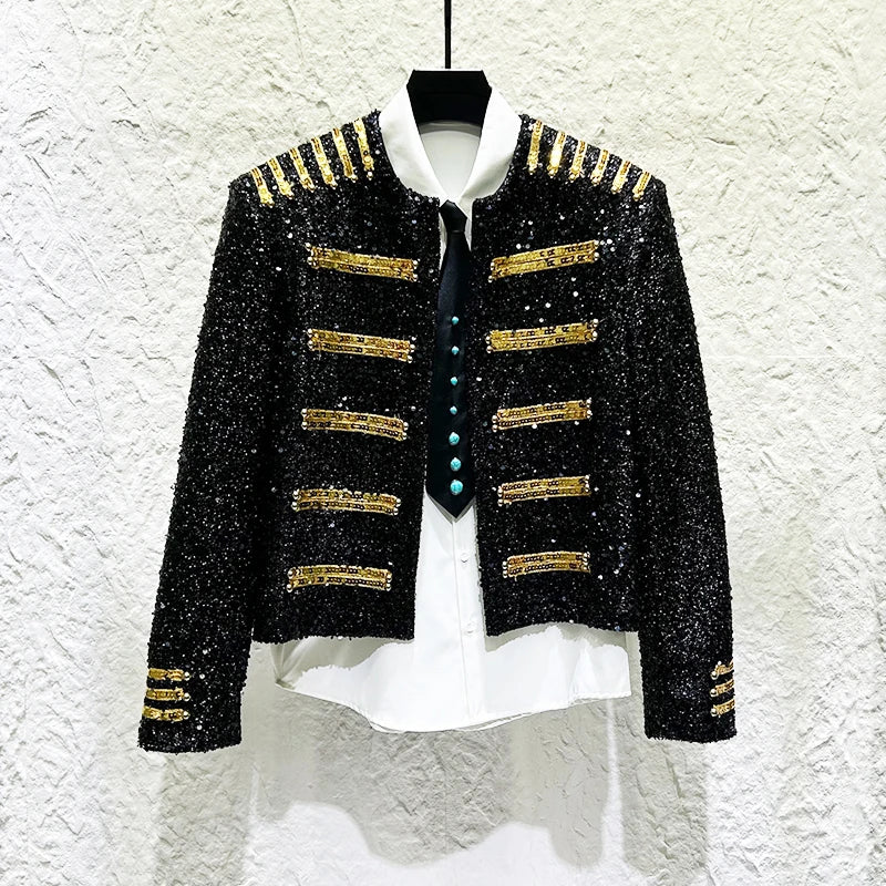 Embroidery Sequin Performance Blazer