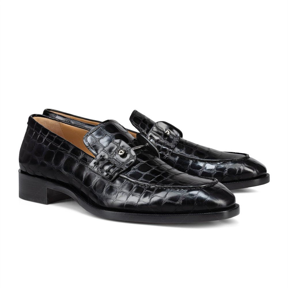 Silver Metallic Pin Casual Loafers