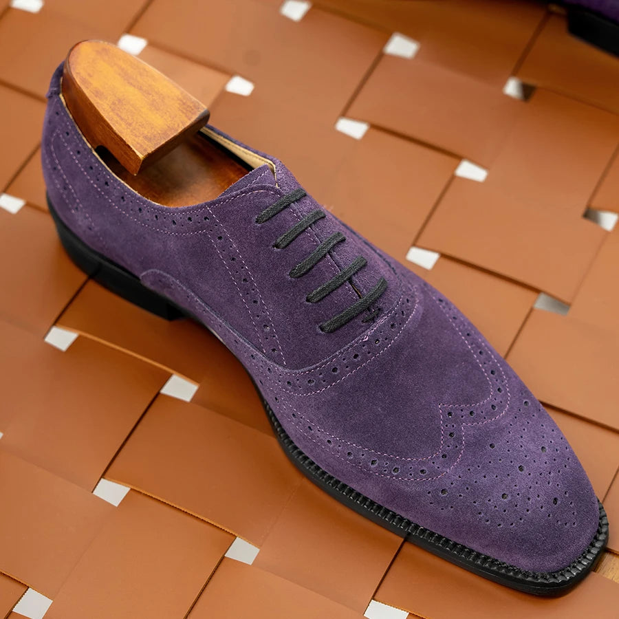 Elegant Men's Suede Oxford Shoes