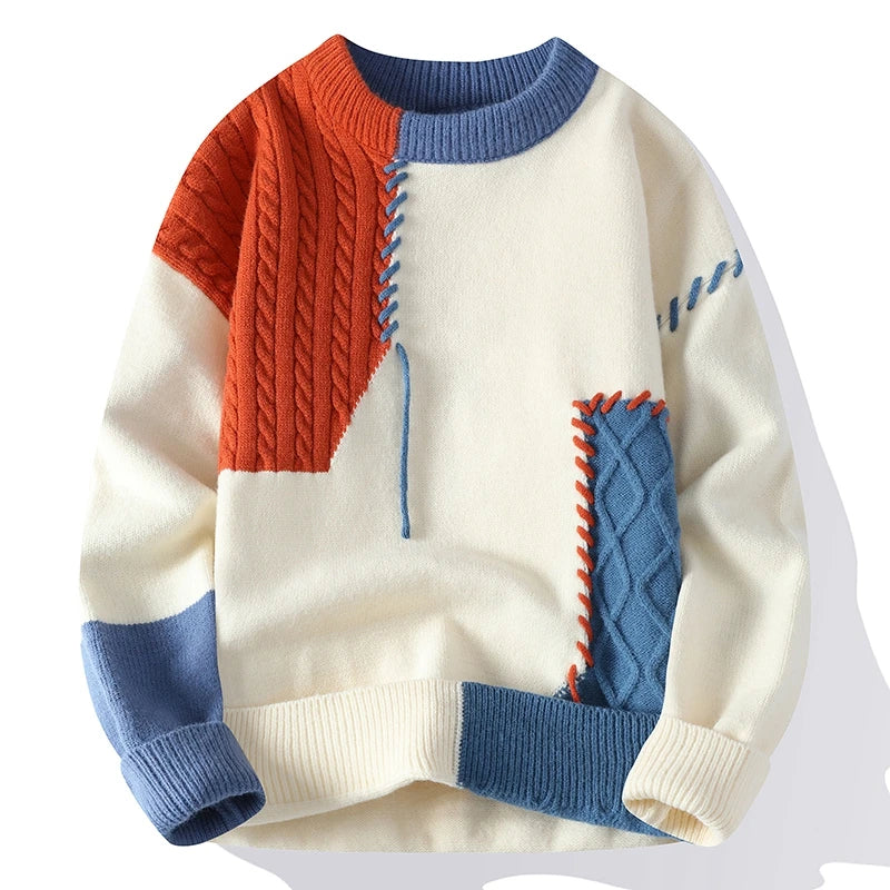 Thick Wool Patchwork Color Sweater