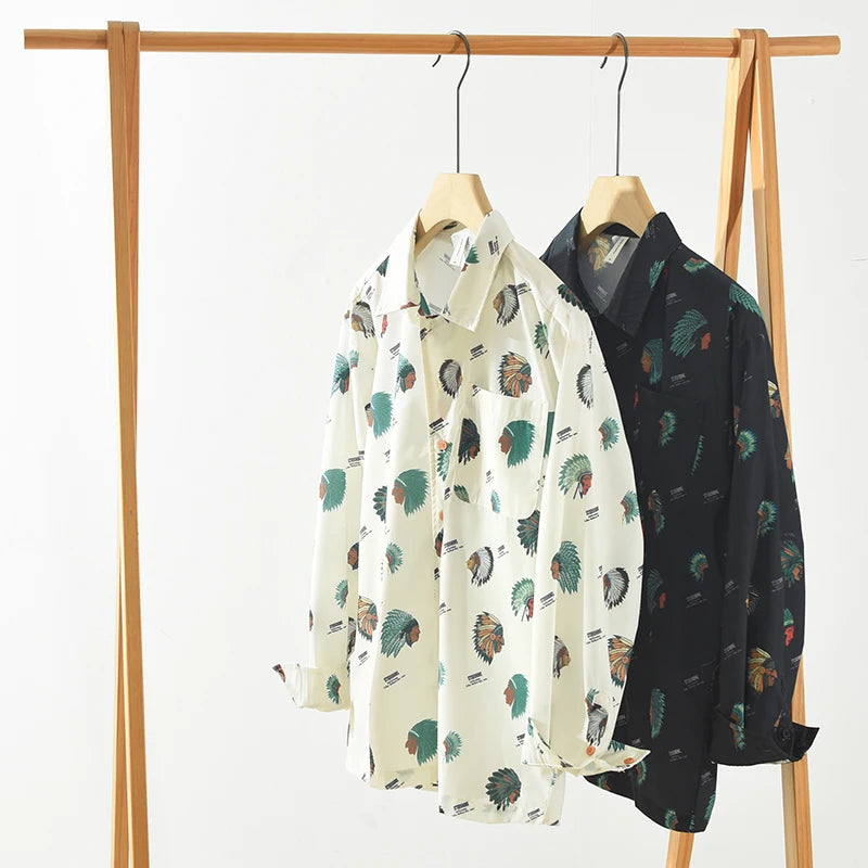 Indian Printed Long Sleeve Shirt