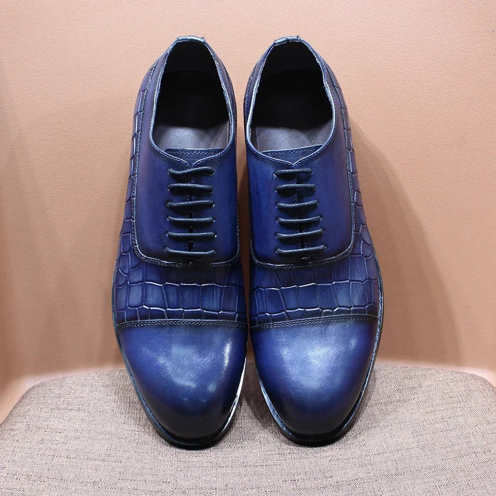 Elegant Pattern Leather Oxford Shoes