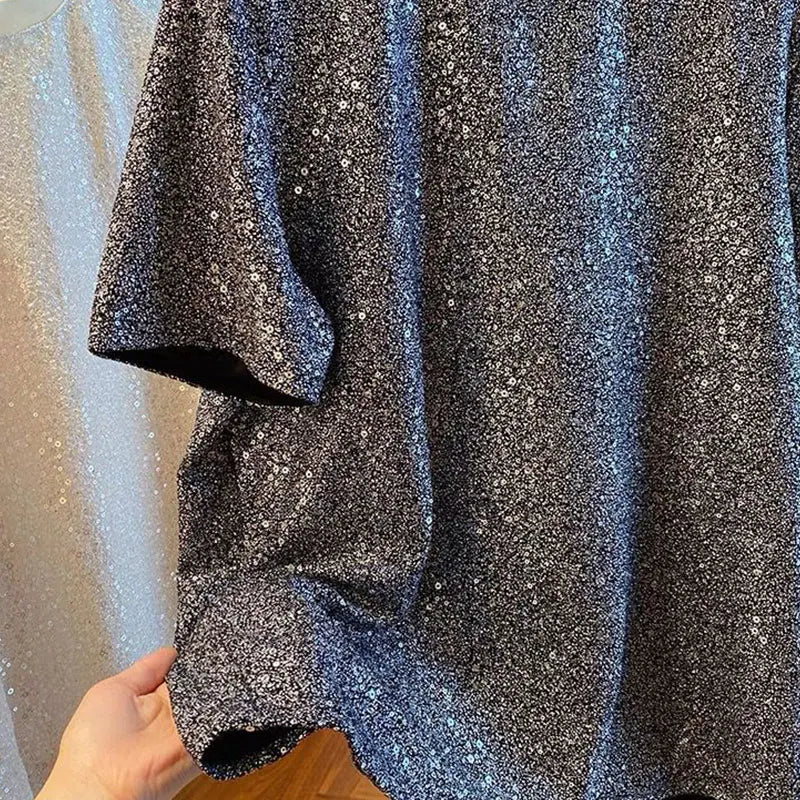 Casual Full Sequin Loose T-Shirt