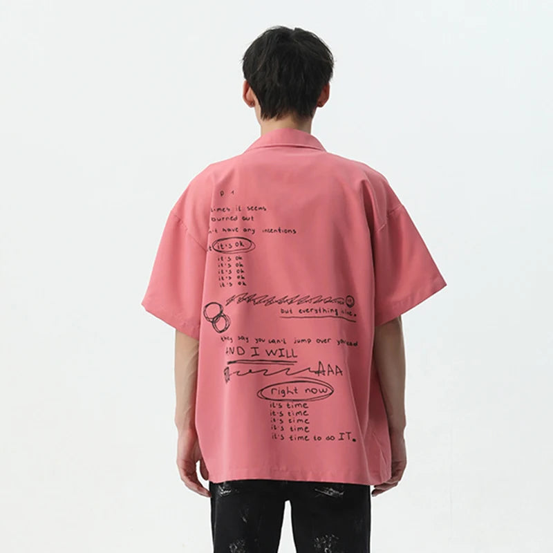 Cute Letter Trend Short Sleeve Shirt