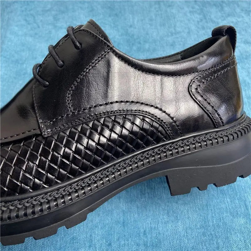 Classic Handwoven Panel Derby Shoes