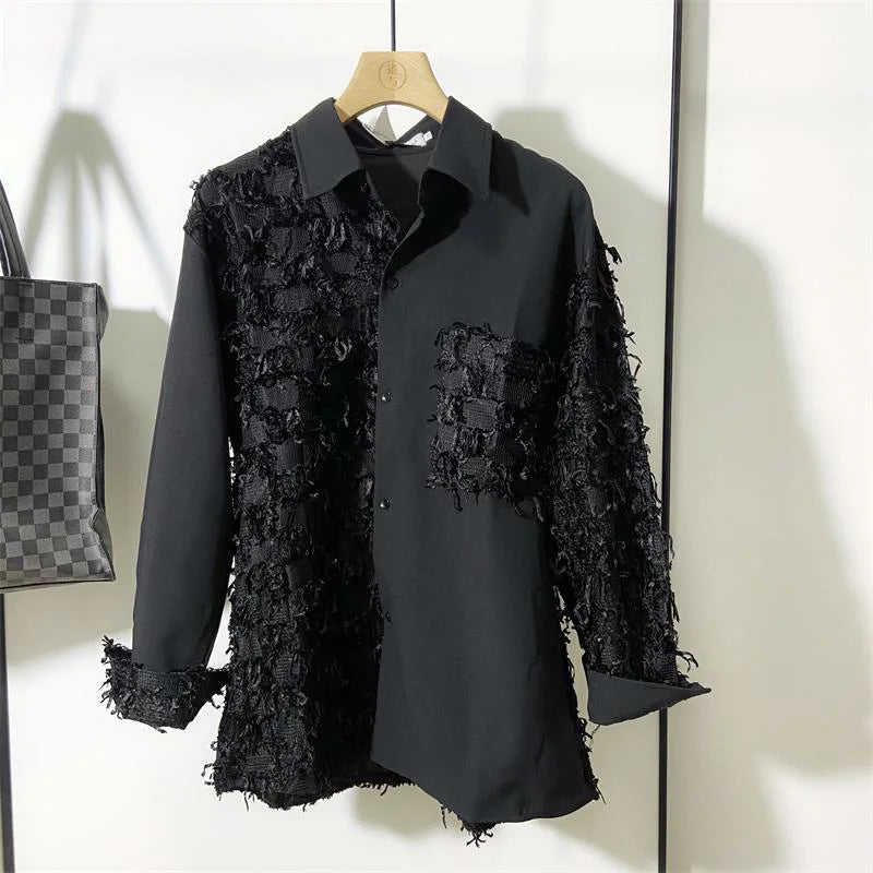 Long Sleeve Splicing Design Men's Shirt