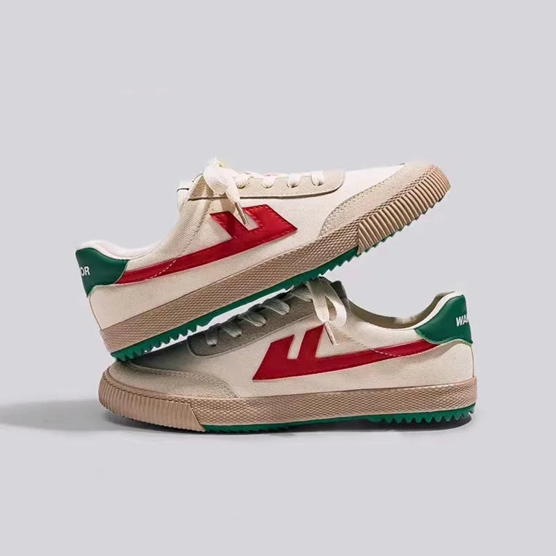 Flat Canvas Upper Lace-Up Sneakers