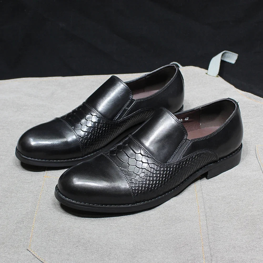 Crocodile Print Slip-On Office Dress Loafers