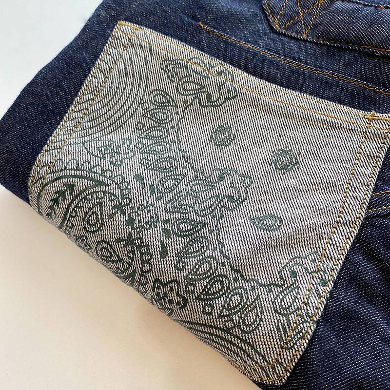 Decoration Pocket Blue Denim Men Shorts