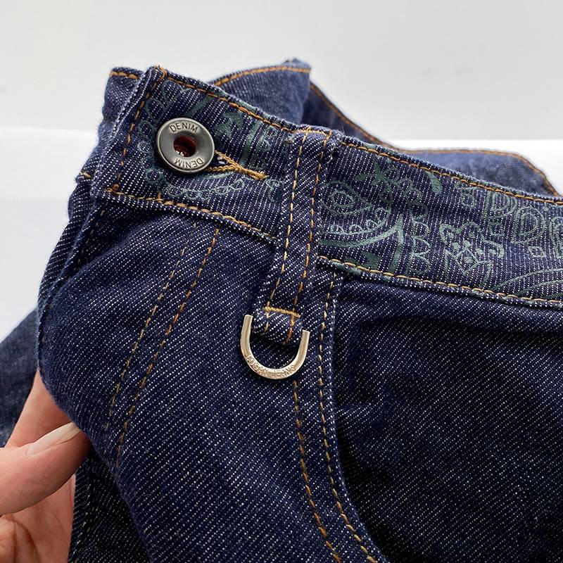Decoration Pocket Blue Denim Men Shorts