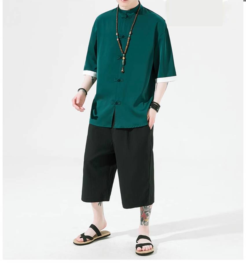 Retro Chinese Solid Men's Shirt