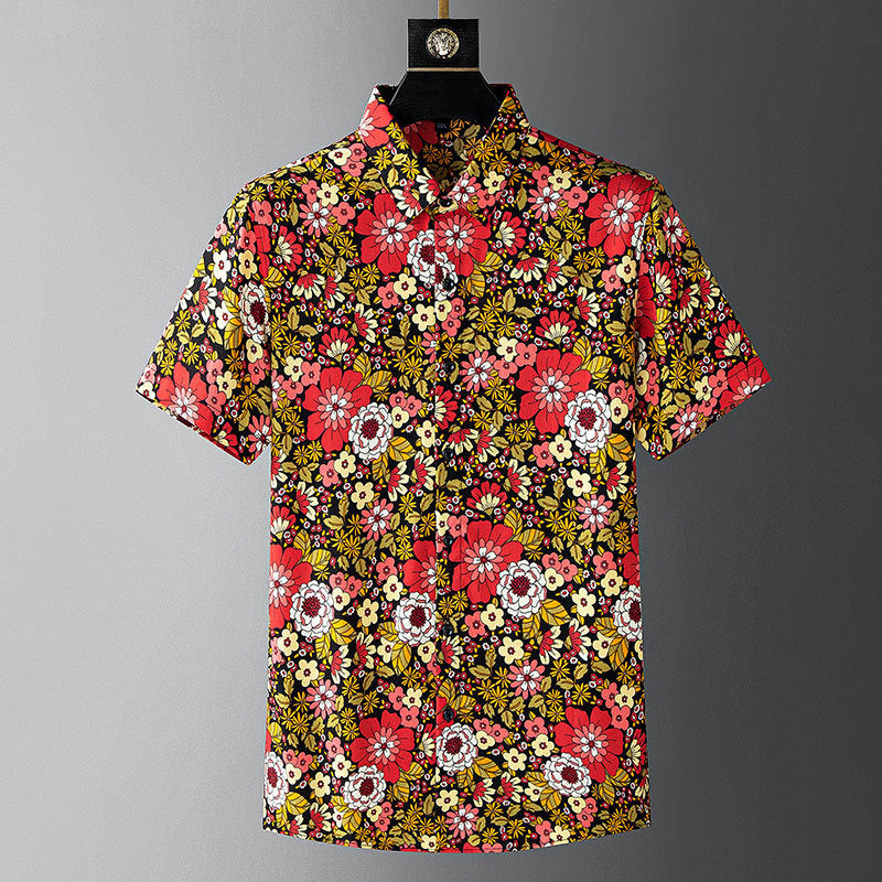 Summer Floral Hawaiian Beach Men Shirt