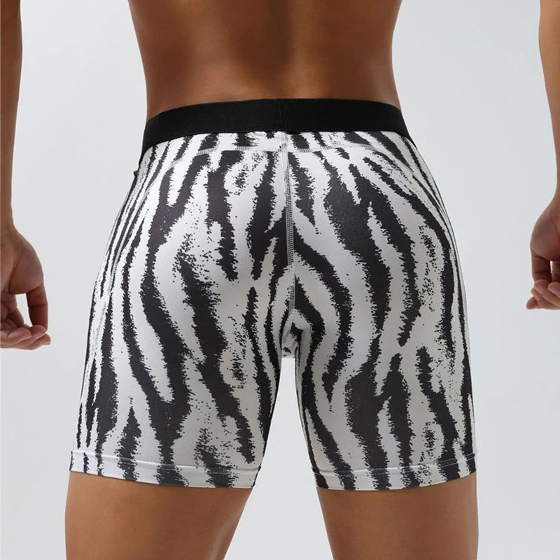 Geometric Pattern Jersey Sport Long Shorts