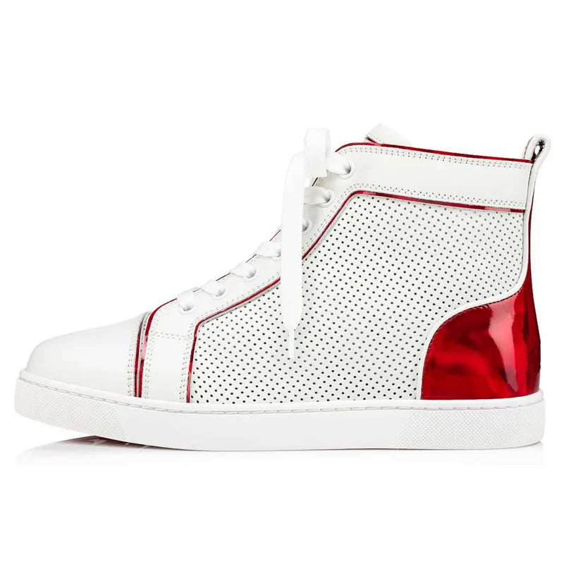 White Leather High Top Men's Sneakers