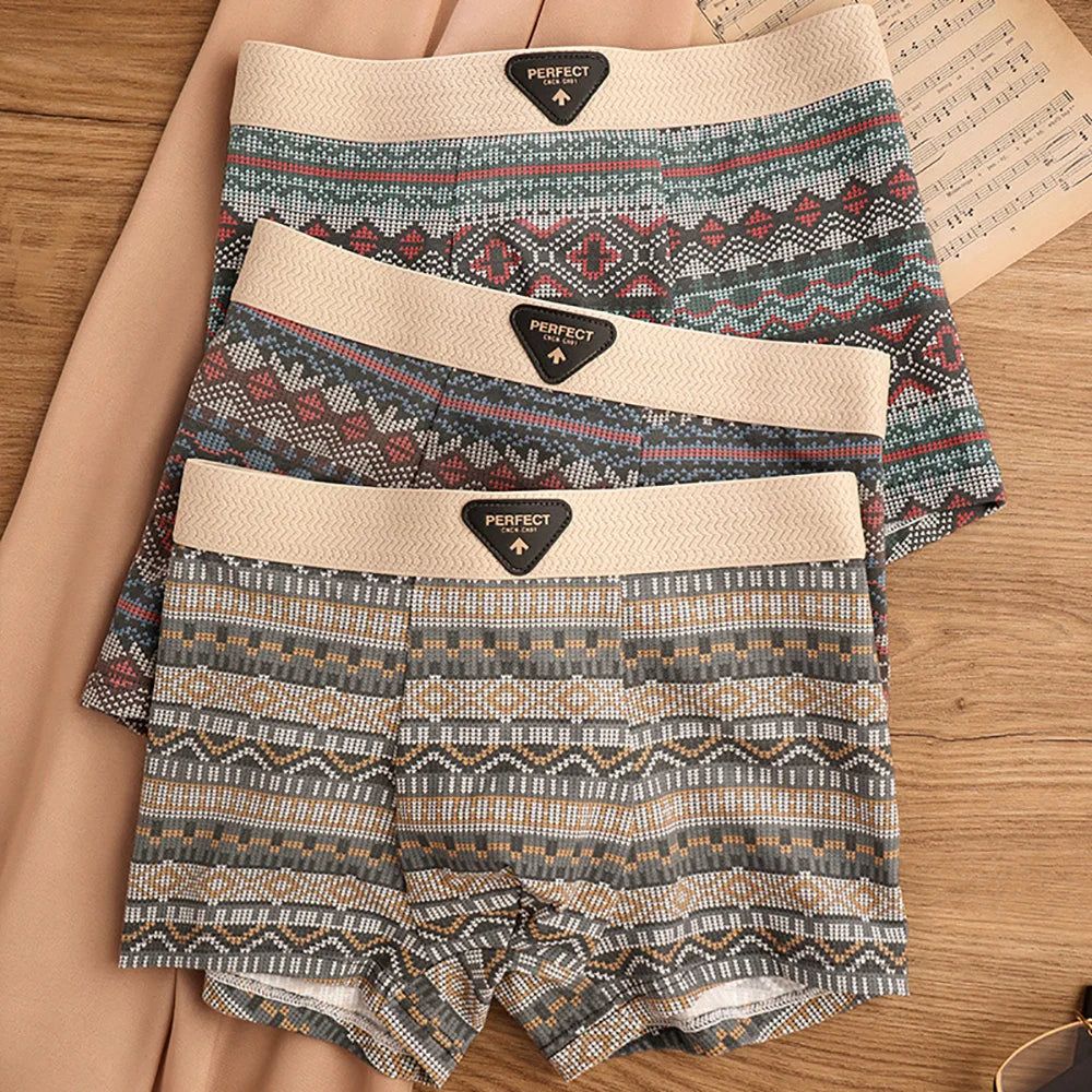 Retro Print Mesh U Type Boxer Set