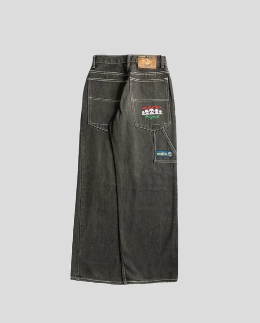 Y2K Animal Embroidery Baggy Jeans