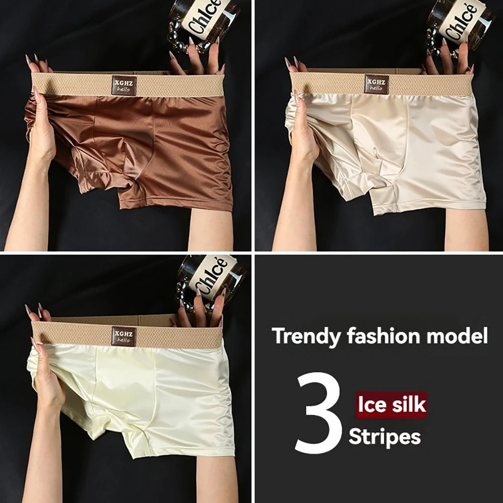 Solid Comfortable Nylon Spandex Boxer Set