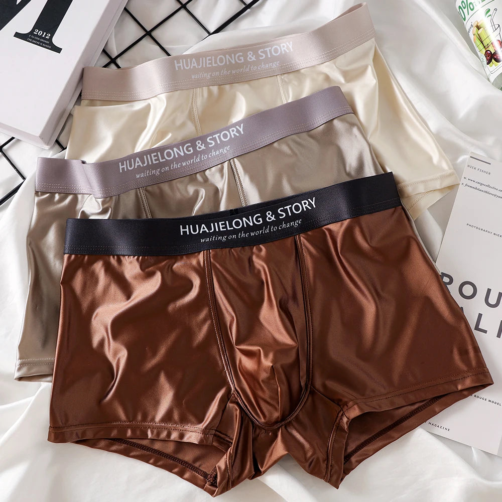 Smooth Ice Silk Satin-Like Boxer Set