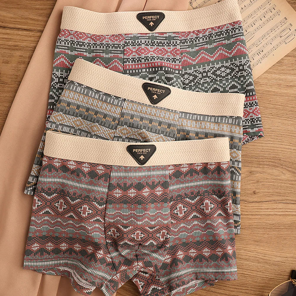 Retro Print Mesh U Type Boxer Set