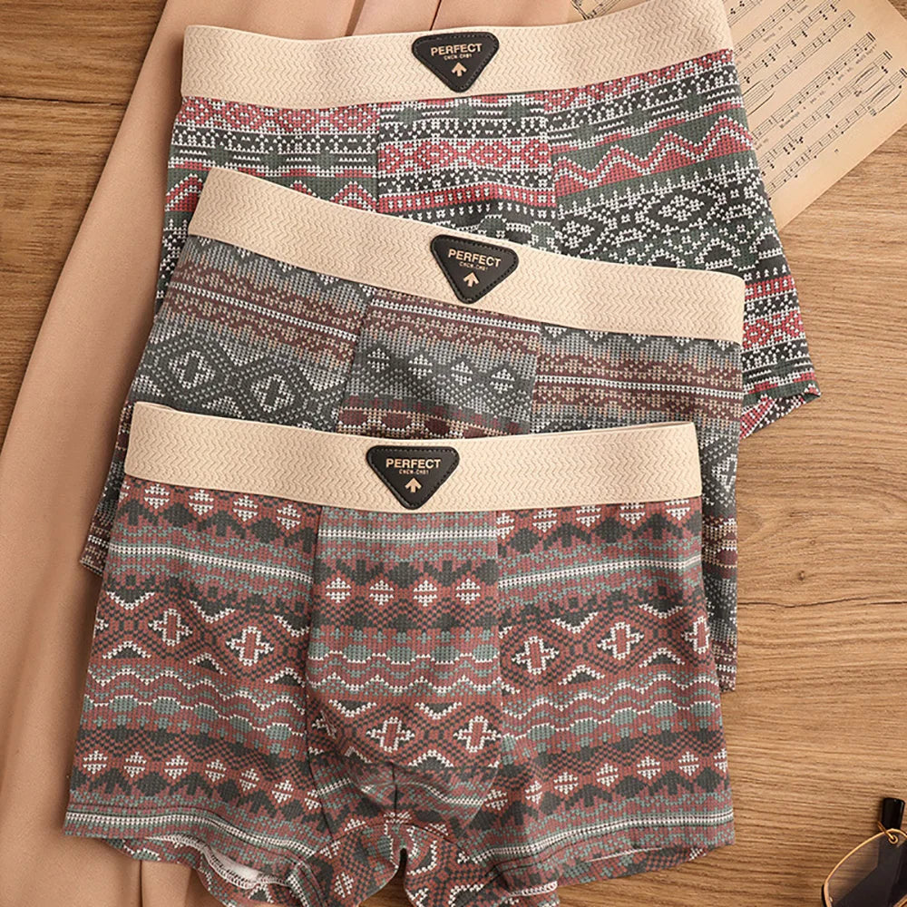 Retro Print Mesh U Type Boxer Set