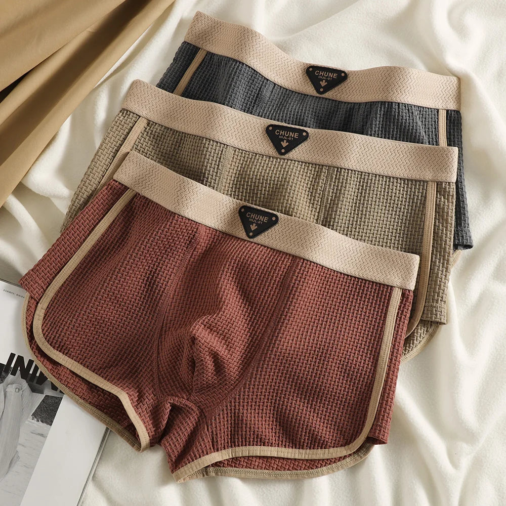 Knitted Plaid Relaxed Fit Boxer Set