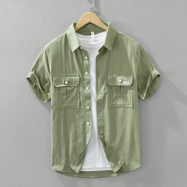 Casual Double Pockets Cotton Shirt