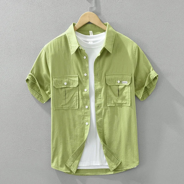 Casual Double Pockets Cotton Shirt