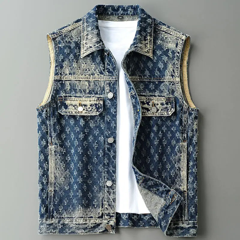 Retro Trendy Motorcycle Denim Vest