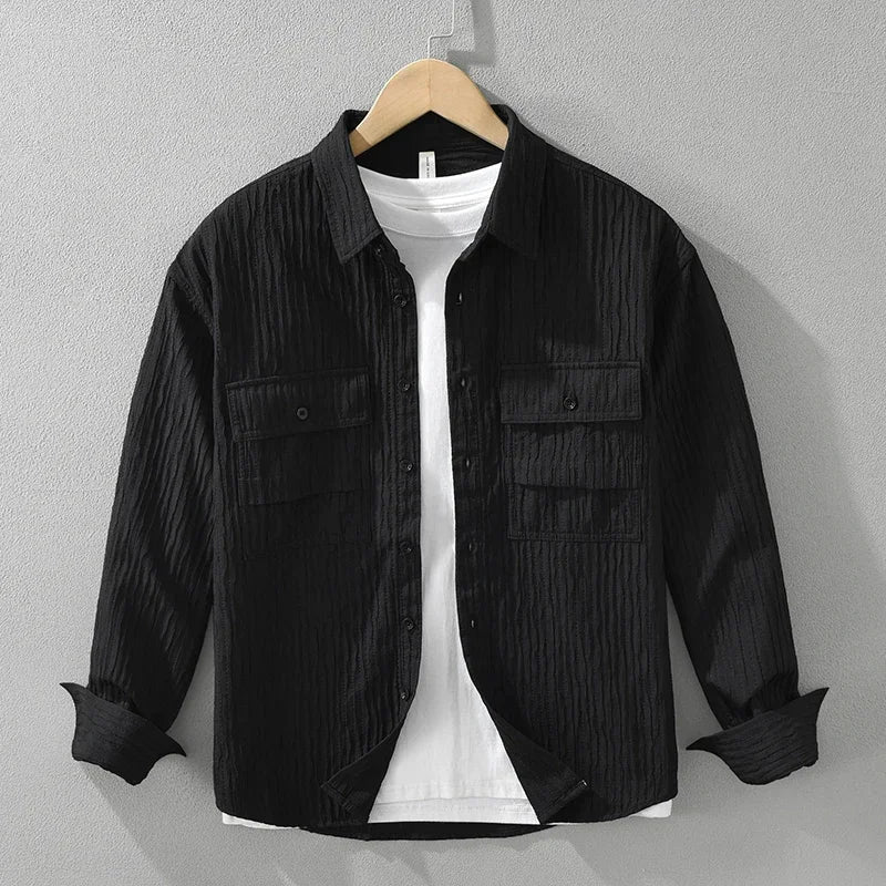 Casual Thin Pleated Solid Loose Shirt