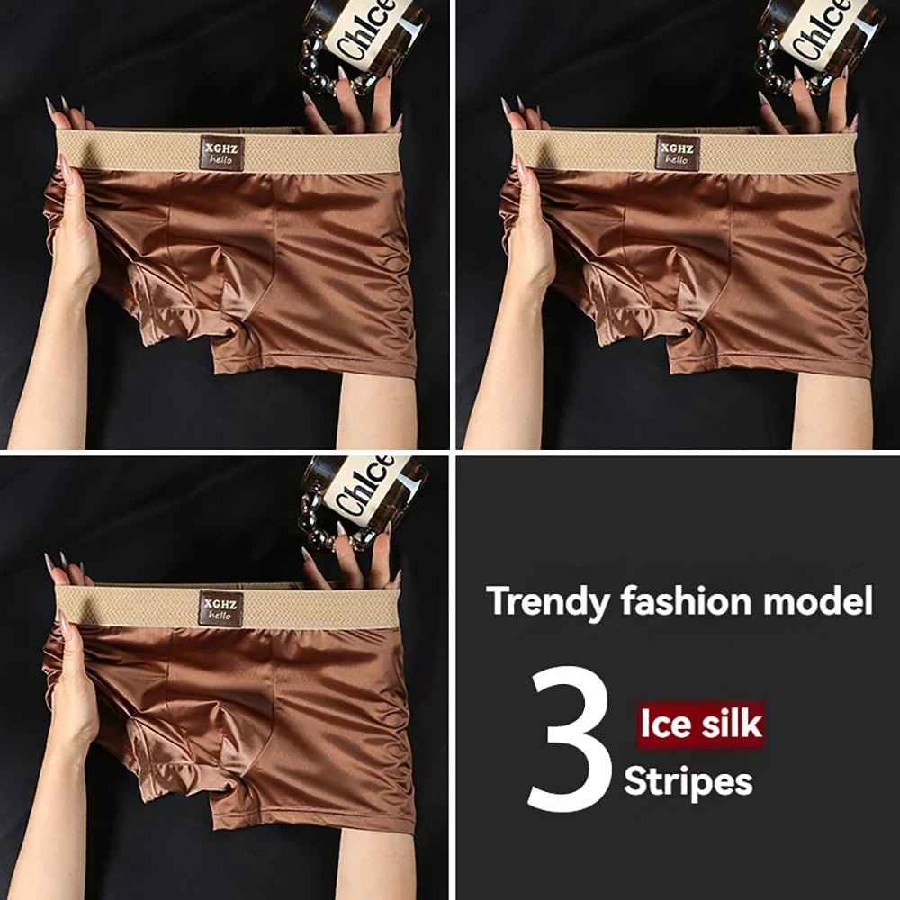 Solid Comfortable Nylon Spandex Boxer Set