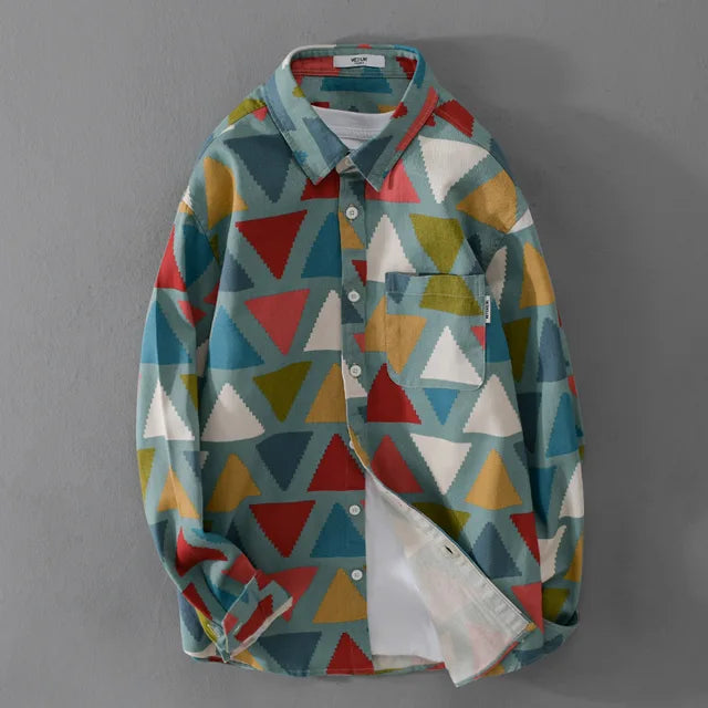 Cotton Triangle Geometric Printed Shirt