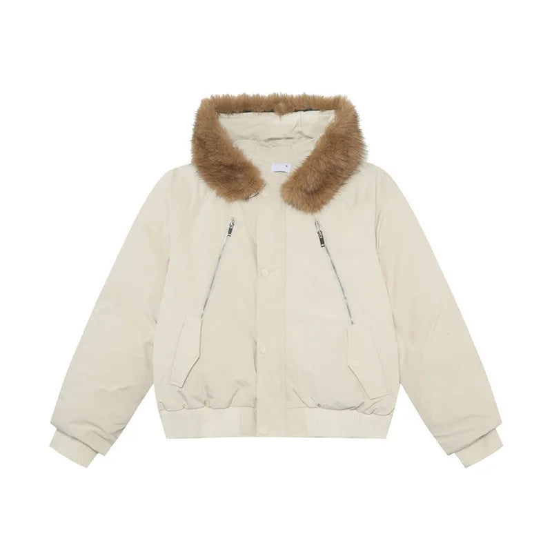 Large Fur Collar Hooded Men's Jacket