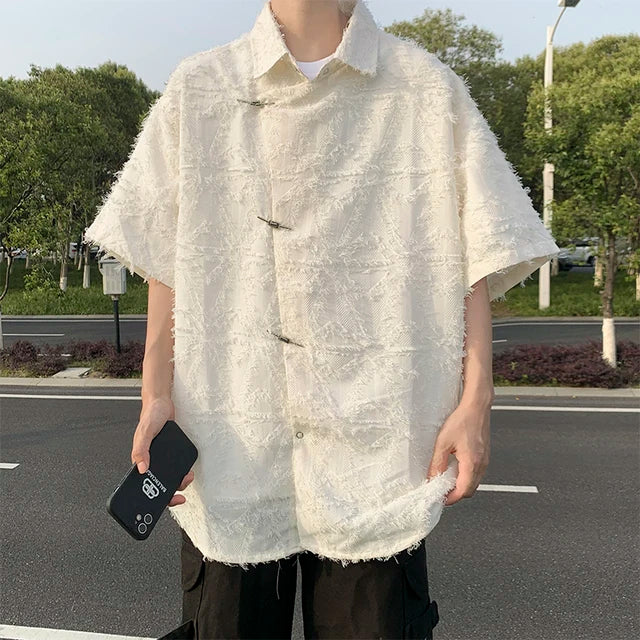 Chinese Style Tassel Short Sleeved Shirt