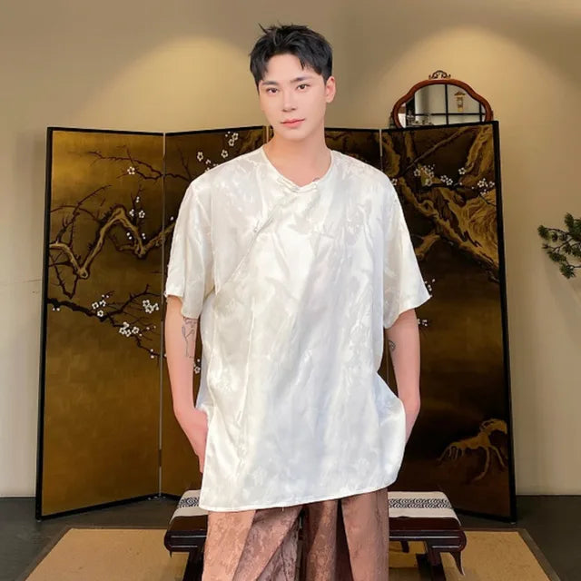 Jacquard Satin Knot Short Sleeve T-Shirt