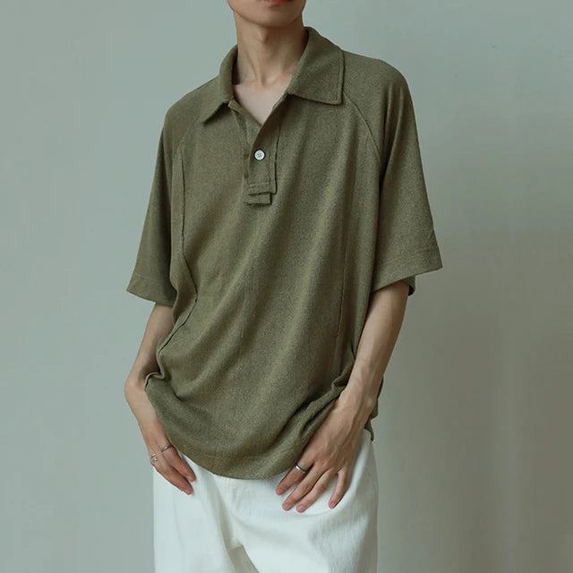 Solid Color Loose Men's Polo Shirt