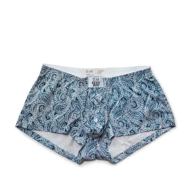 Blue Geometric Quick Drying Cotton Boxer