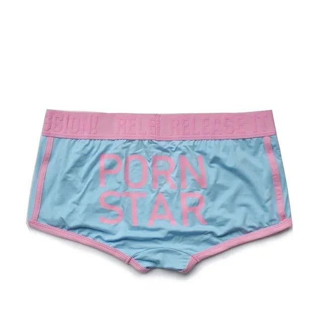 Letter Printed Low Waist Color Boxer