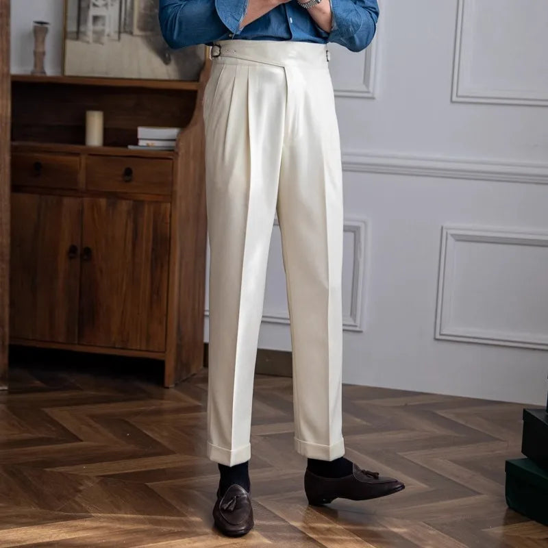 Smart Casual High Waist Straight Trousers