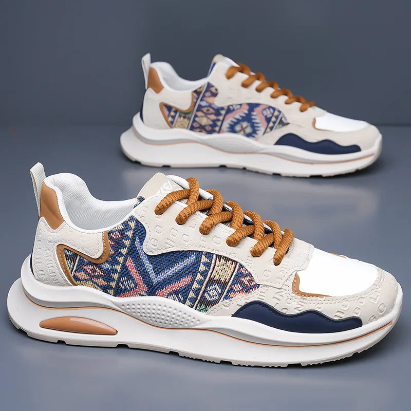 Ethnic Geometric Patchwork Canvas Sneakers