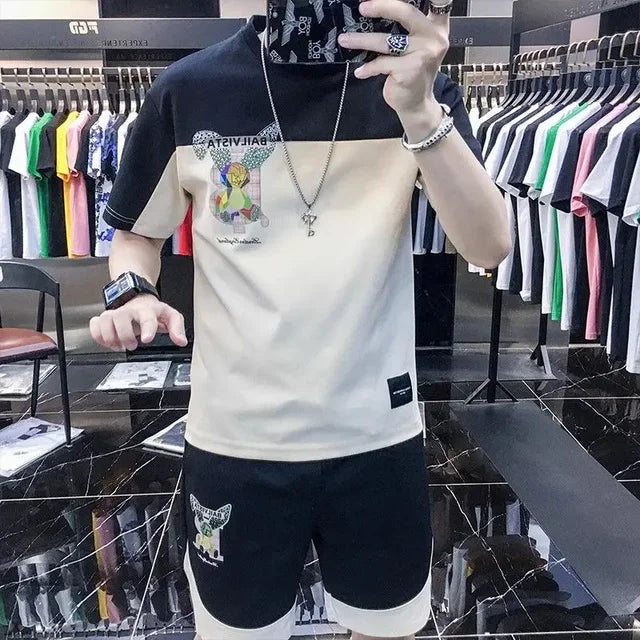 Graphic Rabbit T-Shirts Shorts Set