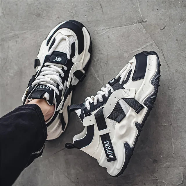 Color Blocking Thick Sole Canvas Sneakers