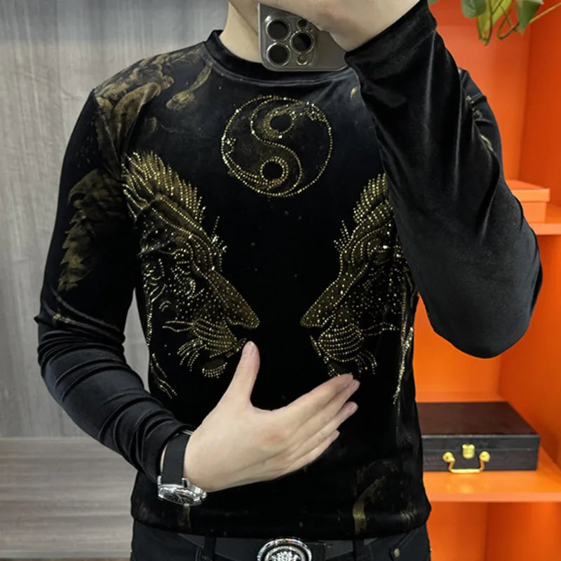 Fashion Animal Rhinestone Printed T-Shirt