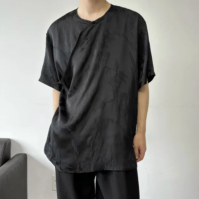 Jacquard Satin Knot Short Sleeve T-Shirt