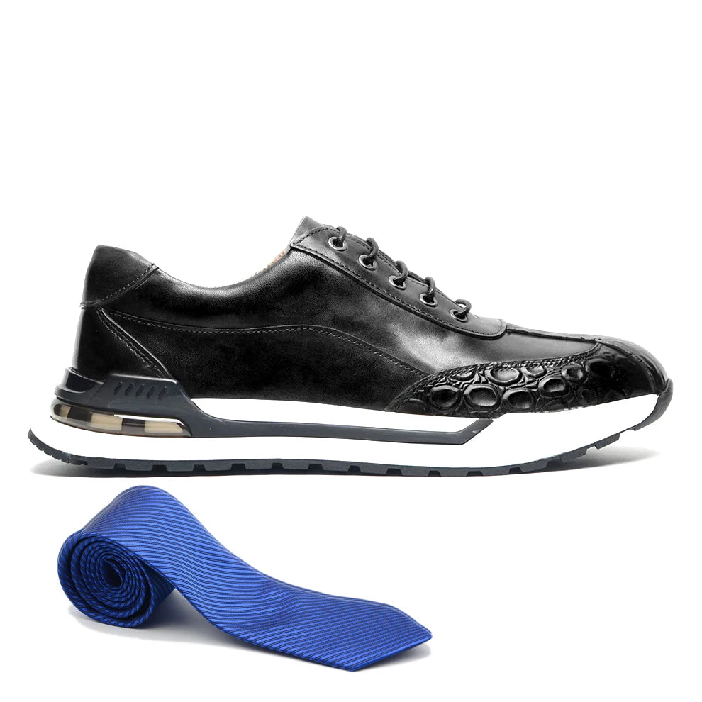 Trendy Double Color Crocodile Print Shoes