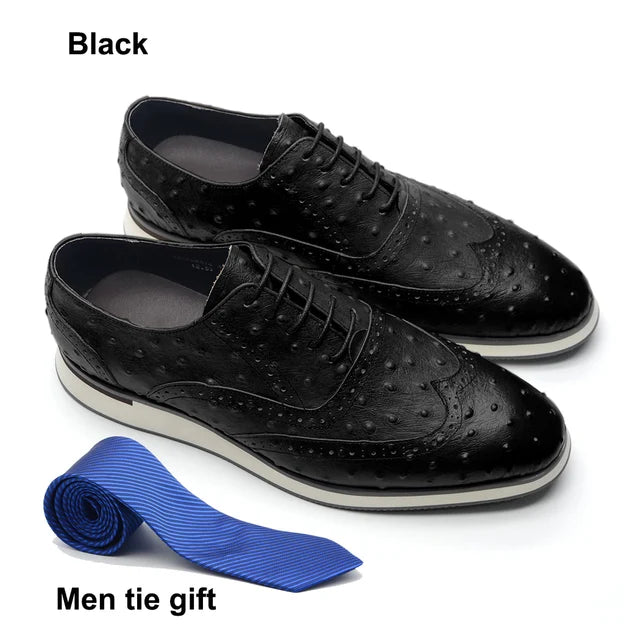 Mixed Color Ostrich Pattern Shoes