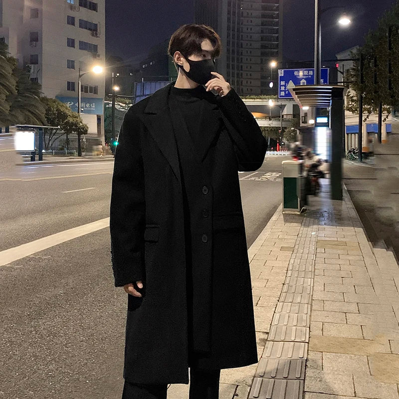 Irregular Woolen Fake Two Pieces Coat