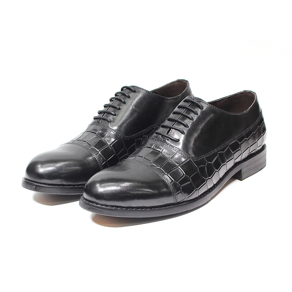 Elegant Pattern Leather Oxford Shoes
