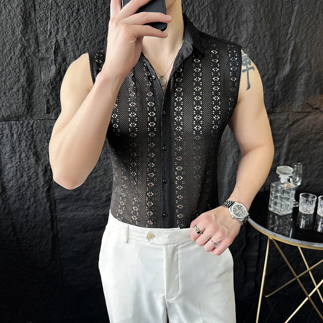 Casual Hollow Out Geometric Vest