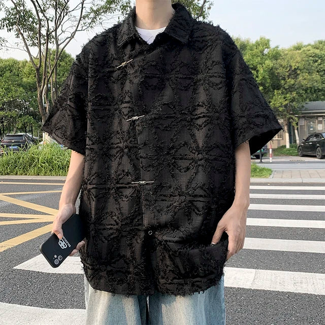 Chinese Style Tassel Short Sleeved Shirt