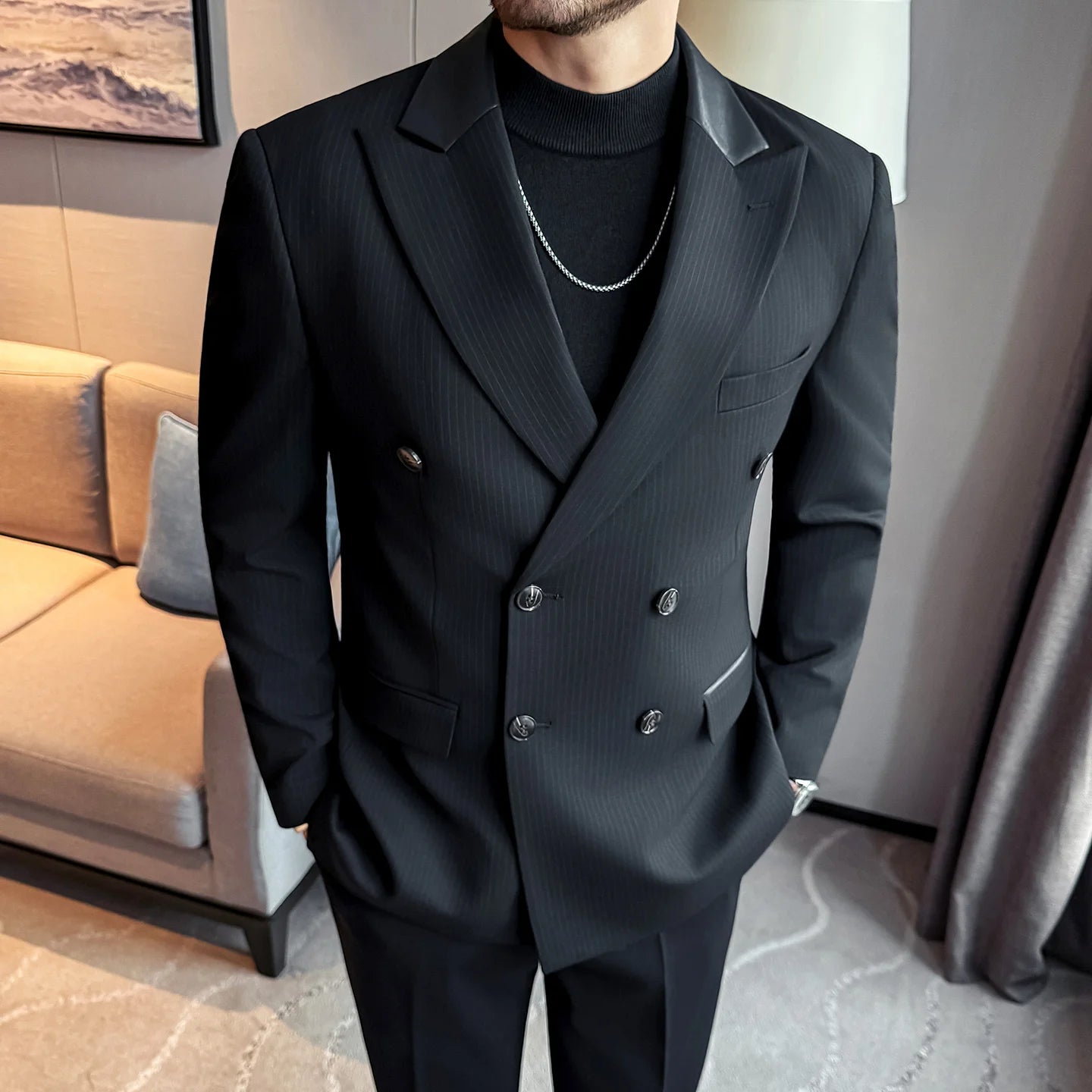 Double-Breasted Structured Blazer